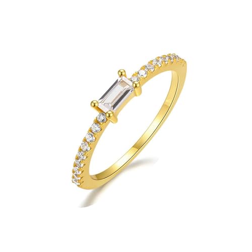 Daesar Ehering 585 Gold Damen Einzeln, Ring Frauen 4-Steg-Krappenfassung mit Moissanit Trauringe Hochzeitsringe Gr.57 (18.1) von Daesar