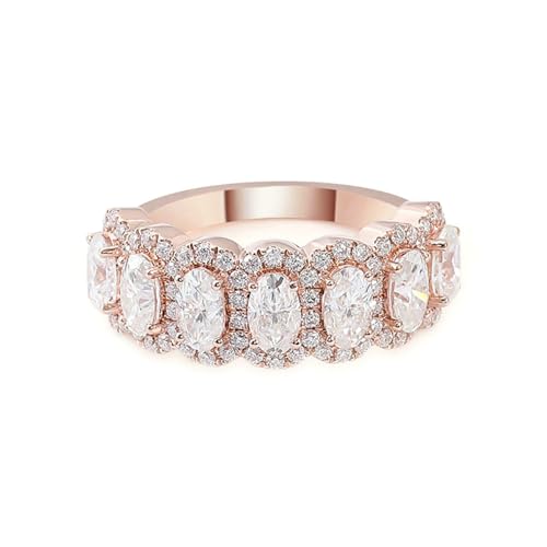 Daesar Ehering 750 Rotgold Damen Einzeln, Ring Frauen mit Moissanit Trauringe Hochzeitsringe Gr.49 (15.6) von Daesar