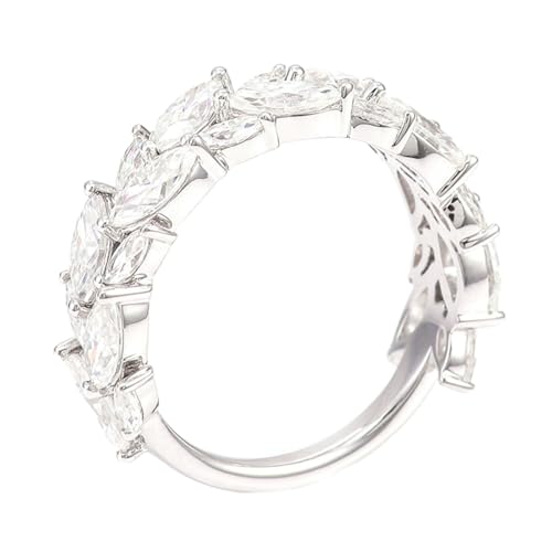 Daesar Ehering 750 Weißgold Damen Einzeln, Ring Frauen Blätter mit Moissanit Trauringe Hochzeitsringe Gr.53 (16.9) von Daesar