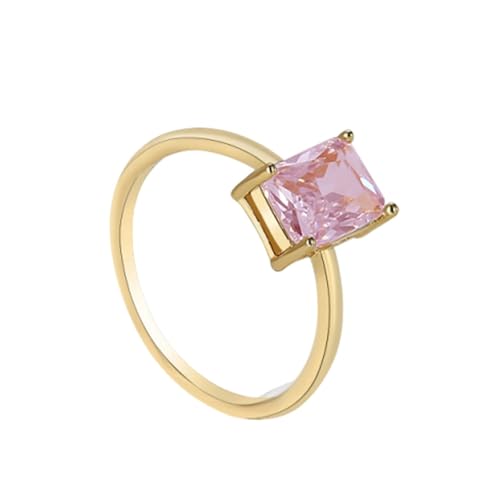 Daesar Ehering Gold 585 Damen Einzeln, Hochzeit Ringe Frauen Solitär mit Rosa Saphir Verlobung Ringe Nickelfrei Gr.62 (19.7) von Daesar