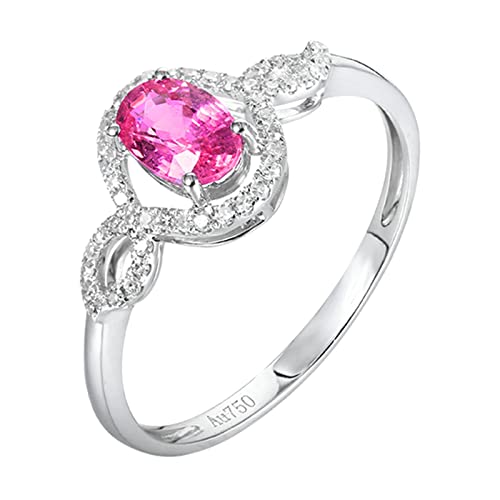 Daesar Eheringe 375er Weißgold, Damen Ringe Unendlich mit 0.68ct Rosa Saphir Verlobung Jahrestag Ringe Trauringe Nickelfrei Große 50 (15.9) von Daesar