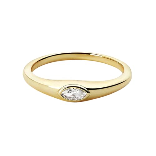 Daesar Eheringe 585er Gold Damen Einzeln, Verlobung Ring mit Moissanit Trauringe Hochzeit Ringe Nickelfrei Größe 60 (19.1) von Daesar