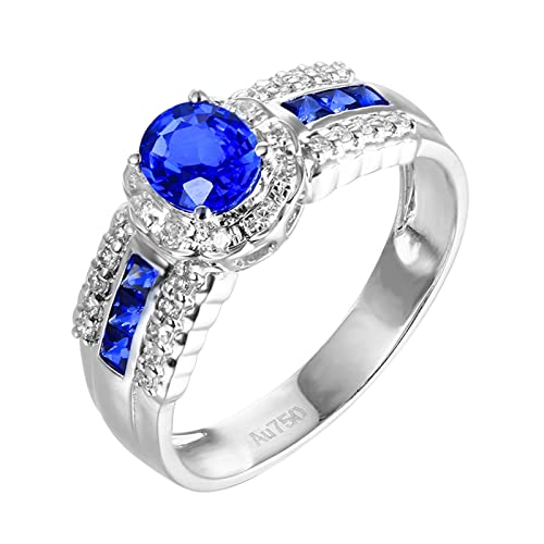 Daesar Eheringe 585er Weißgold, Damen Ringe mit 1ct Saphir Verlobung Jahrestag Ringe Trauringe Nickelfrei Große 57 (18.1) von Daesar
