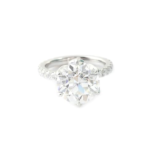 Daesar Eheringe 585er Weißgold Damen Einzeln, Verlobung Ring 6-Steg-Krappenfassung mit Moissanit 1ct Trauringe Hochzeit Ringe Nickelfrei Gr.56 (17.8) von Daesar