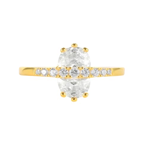 Daesar Eheringe 750 Gold, Damen Ringe Geometrie mit Moissanit Trauringe Ringe Verlobung und Hochzeit Größe 53 (16.9) von Daesar