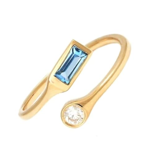 Daesar Eheringe 750er Gold Damen Einzeln, Verlobung Ring Offen mit Topas und Moissanit Trauringe Hochzeit Ringe Nickelfrei Gr.58 (18.5) von Daesar