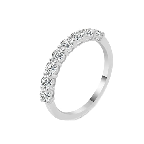 Daesar Eheringe Damen Einzeln, Ring 585 Weißgold mit 0.8ct Moissanit Ringe Verlobung und Hochzeit Gr.54 (17.2) von Daesar