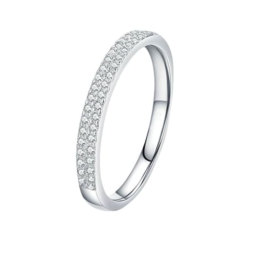 Daesar Eheringe Damen Einzeln 375 Weißgold, Hochzeit Ring mit Moissanit Bandring Trauringe Verlobungsringe Größe 53 (16.9) von Daesar