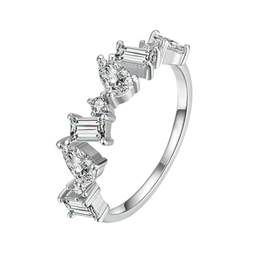 Daesar Eheringe Damen Einzeln 375 Weißgold, Hochzeit Ring mit Moissanit Trauringe Verlobungsringe Gr.50 (15.9) von Daesar