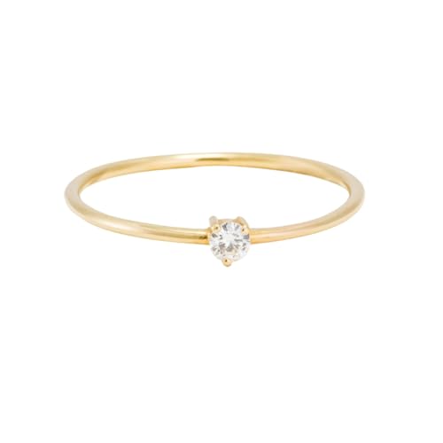 Daesar Eheringe Damen Einzeln 585 Gold, Hochzeit Ring Solitär mit Moissanit Trauringe Verlobungsringe Gr.59 (18.8) von Daesar