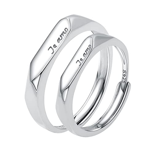 Daesar Eheringe Silber 925 Paarpreis mit Gravur Te amo, Verlobungsring ohne Stein Spanisch Ich Liebe Dich Paarringe Trauringe Verstellbar Daesar Eheringe Silber 925 Paarpreis mit Gravur Te amo, Verlobungsring ohne Stein Spanisch Ich Liebe Dich Paarringe Trauringe Verstellbar von Daesar