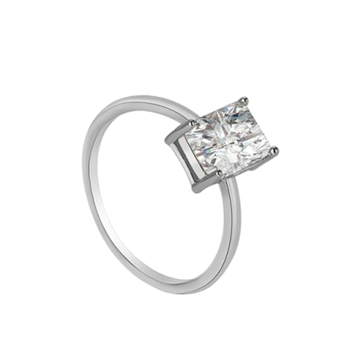 Daesar Eheringe Weißgold 375 Damen Einzeln, Frauen Ring Solitär mit Moissanit Ringe Verlobung und Hochzeit Größe 57 (18.1) von Daesar