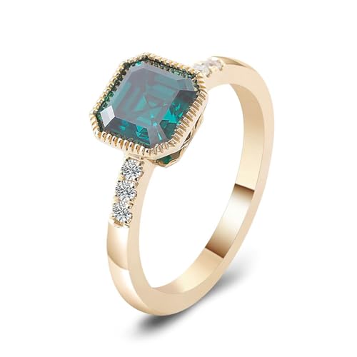 Daesar Frauen Ringe 750 Gold, Trauringe Damen Einzeln mit 1ct Smaragd Verlobungsringe Hochzeit Ringe Große 50 (15.9) von Daesar