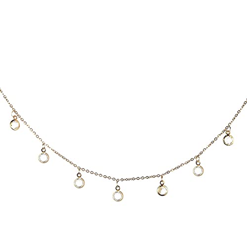 Daesar Fußkettchen Edelstahl Damen, Fußkette 30CM Verlängerung Gliederkette Dünn mit Zirkonia Fußkettchen Gold in Bijouterie von Daesar