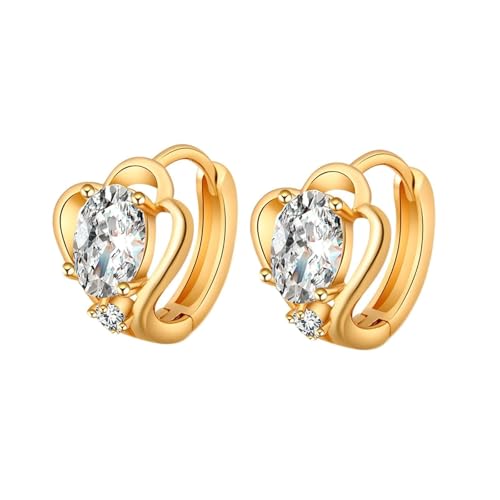 Daesar Gold Ohrringe Damen 585 Echtgold, Creolen Blume mit Moissanit Hochzeit Ohrringe Creolen für Frauen Braut von Daesar