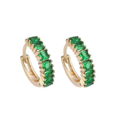Daesar Gold Ohrringe Damen 585 Echtgold, Creolen Hoop mit Smaragd Hochzeit Ohrringe Creolen für Frauen Braut von Daesar