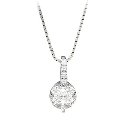 Daesar Halskette Damen Weißgold 750 Echtgold, Kette Anhänger mit 1ct Moissanit Halskette Weißgold 45CM für Charms von Daesar