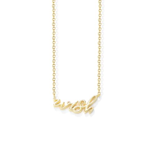 Daesar Halskette Gold 750 Damen, Gold Kette 45CM mit Anhänger Buchstabe Wish Halskette für Frauen Charms von Daesar