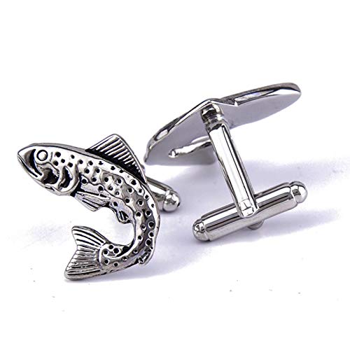 Daesar Hemd Manschettenknopf Silber Fisch Edelstahl Herren Manschettenknöpfe Geschäft Geschenk mit Box von Daesar