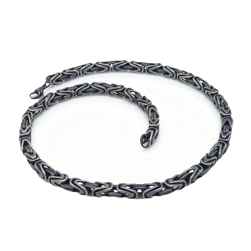 Daesar Herren Halskette 45CM Edelstahl ohne Anhänger, Königskette 6MM Schwarz Grau Kette Biker Hip Hop Partnerkette Personalisiert Daesar Herren Halskette 45CM Edelstahl ohne Anhänger, Königskette 6MM Schwarz Grau Kette Biker Hip Hop Partnerkette Personalisiert von Daesar