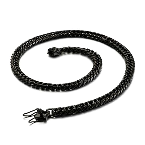 Daesar Herren Halskette 71CM Edelstahl Schwarz, Panzerkette Curb Chain 9MM ohne Anhänger Kette Partnerkette Personalisiert Daesar Herren Halskette 71CM Edelstahl Schwarz, Panzerkette Curb Chain 9MM ohne Anhänger Kette Partnerkette Personalisiert von Daesar