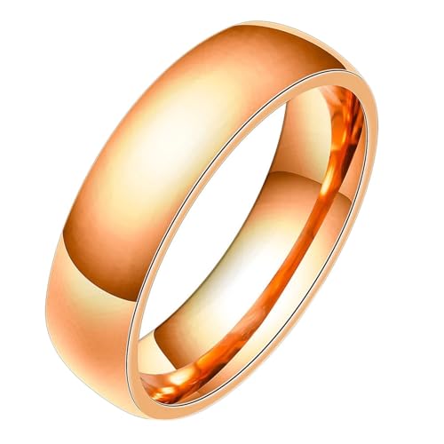 Daesar Herren Ring Edelstahl, Ringe Partnerringe Personalisiert 5MM Glatt Bandring Rosegold Ring Große 54 (17.2) von Daesar