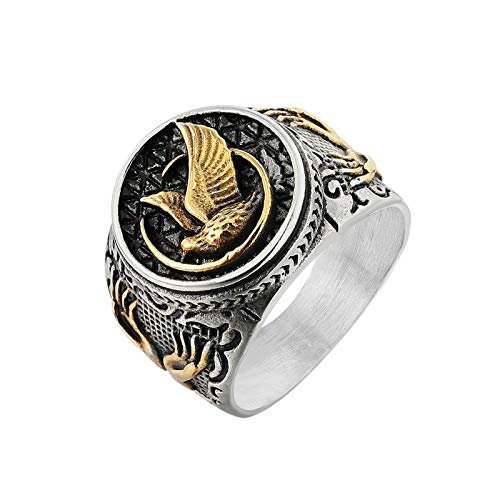 Daesar Herren Ring Edelstahl Taube Vogel Partnerring Männer Edelstahlring Silber Gr.60 (19.1) von Daesar