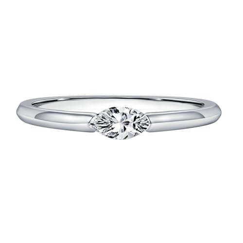 Daesar Hochzeitsringe Weißgold 585, Ring Damen Solitär mit Moissanit Verlobungsringe Trauringe für Frauen Gr.51 (16.2) von Daesar