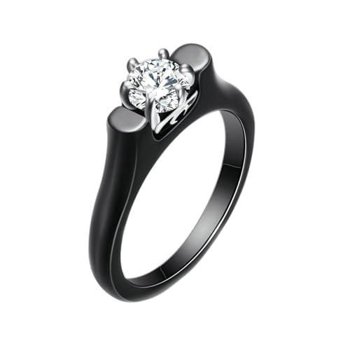 Daesar Keramik Ringe Frauen, Damen Ring Personalisiert Solitär mit Zirkonia Ring Gr.60 (19.1) von Daesar