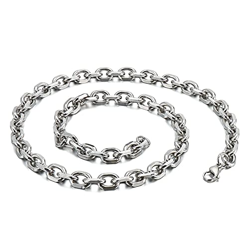 Daesar Kette Herren Edelstahl 71CM, Ankerkette 5.5MM Breit Halskette Hip Hop Silber für Charms von Daesar