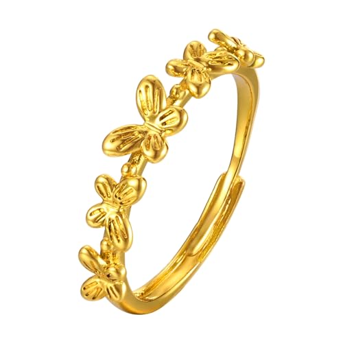 Daesar Kupfer Ring Damen Gold, Frauen Ringe Personalisiert Schmetterling Offen Ring Einstellbar von Daesar