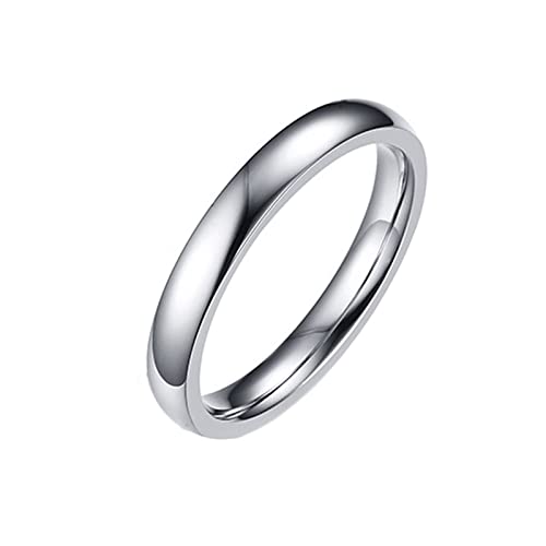 Daesar Männer Ringe Edelstahl Silber, Ring Personalisiert 2MM Poliert Bandring Partnerringe Freundschaftsringe Gr.55 (17.5) von Daesar