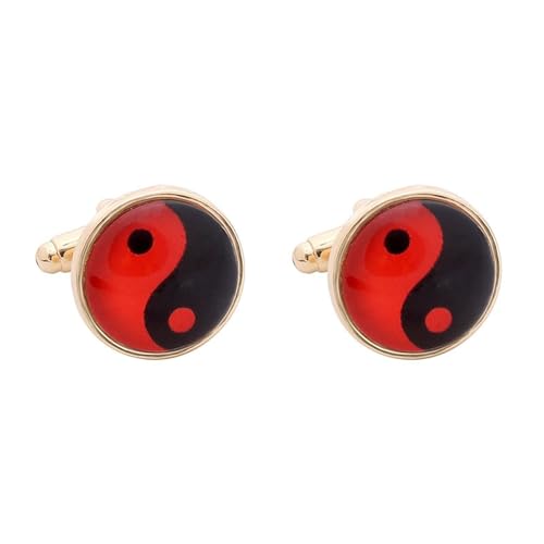 Daesar Manschettenknöpfe Herren Personalisiert, Manschettenknopf Yin Yang Hemd Manschettenknöpfe Gold mit Manschettenknopf Schachtel von Daesar