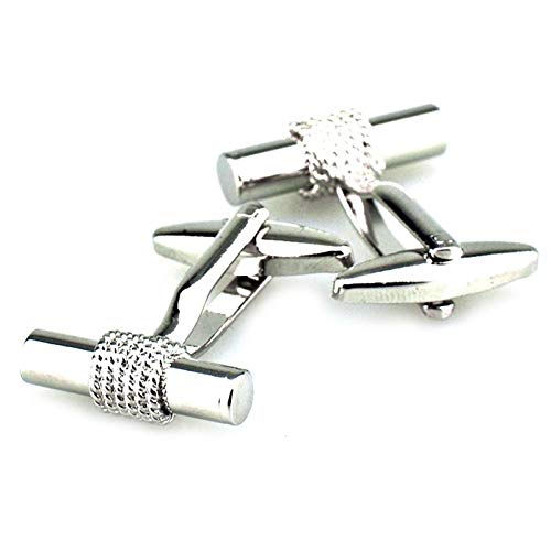Daesar Manschettenknopf Hemd Silber Zylinder Edelstahl Hochzeit Manschettenknöpfe Herren mit Geschenk Box von Daesar