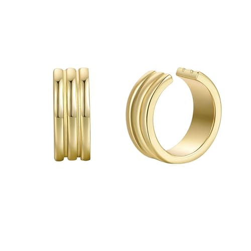 Daesar Ohrclips Gold 750 Echtgold Damen, Ohrringe ohne Ohrlöcher Hoop 12MM Hochzeit Ohrklemme Ohr Cuff Allergiefrei für Frauen von Daesar