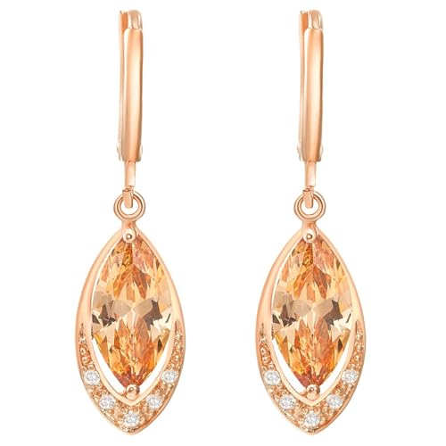Daesar Ohrhänger 585 Gelbgold, Damen Ohrringe Hängend Tropfen mit Citrin Creolen Ohrringe Nickelfrei in Bijouterie von Daesar