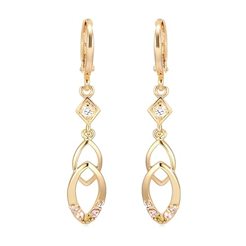 Daesar Ohrhänger 750 Gold Damen, Creolen Ohrringe Hängend Tropfen mit Bunten Turmaline Hochzeit Ohrhänger Nickelfrei Echtschmuck von Daesar