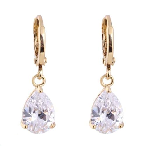 Daesar Ohrhänger 750 Gold Damen, Creolen Ohrringe Hängend Tropfen mit Moissanit Hochzeit Ohrhänger Nickelfrei Echtschmuck von Daesar