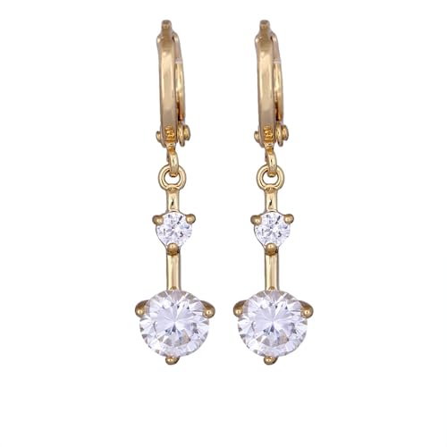 Daesar Ohrhänger 750 Gold Damen, Creolen Ohrringe Hängend mit Moissanit Hochzeit Ohrhänger Nickelfrei Echtschmuck von Daesar