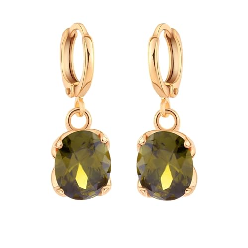 Daesar Ohrhänger 750 Gold Damen, Creolen Ohrringe Hängend mit Oval Granat Hochzeit Ohrhänger Nickelfrei Echtschmuck von Daesar