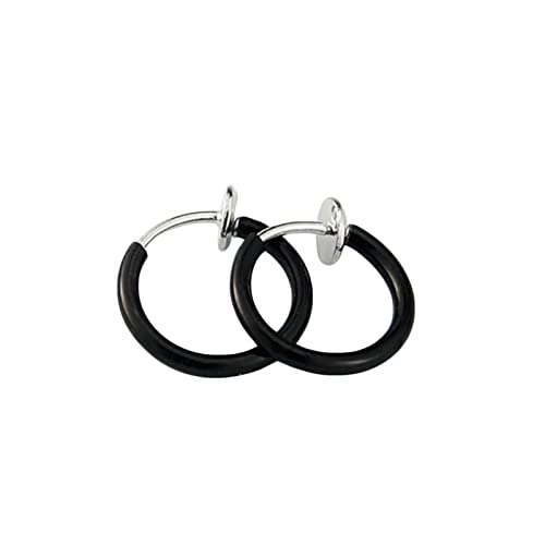 Daesar Ohrklemme Damen Herren Edelstahl, Ohrclips ohne Ohrlöcher Creolen 20MM Ear Cuff Schwarz Ohrringe Nickelfrei Modeschmuck von Daesar