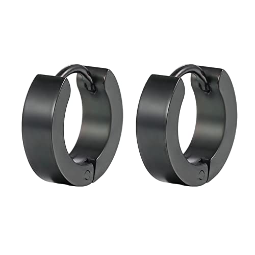 Daesar Ohrringe Creolen Nickelfrei, Creolen Damen Herren Edelstahl 4MM Breit Rund 6MM Schwarz Ohrringe Nickelfrei in Bijouterie von Daesar