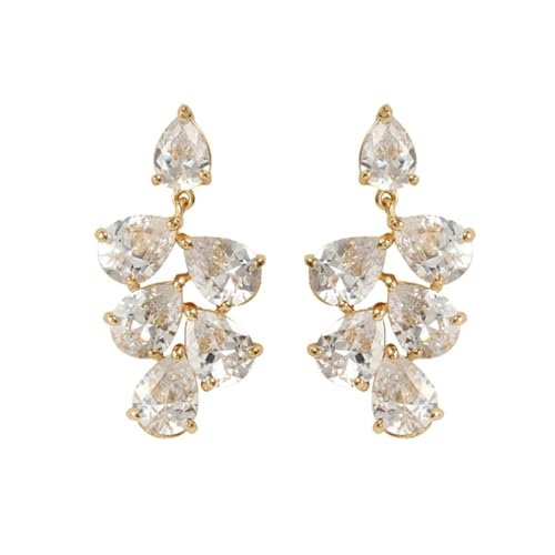 Daesar Ohrringe Gold 375 9K Echt Damen, Ohrhänger mit Tropfen Moissanit Hochzeit Ohrringe Allergiefrei von Daesar