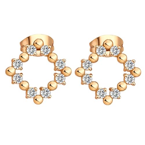 Daesar Ohrringe Gold 375 9K Echtgold Damen, Ohrstecker Quadrat mit Moissanit Hochzeit Ohrringe Braut Nickelfrei von Daesar