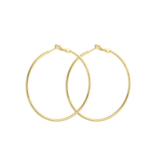 Daesar Ohrringe Gold 375 Echtgold, Creolen Damen Groß Hoop 55MM Ohrringe Creolen Hochzeit Braut Allergiefrei von Daesar