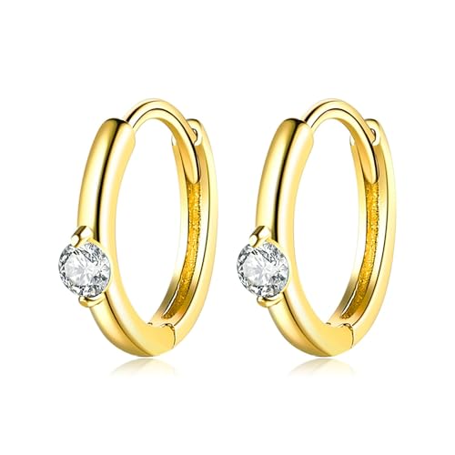 Daesar Ohrringe Gold 585 14K Echt Damen, Creolen Hoop mit Diamant Hochzeit Ohrringe Creolen Allergiefrei von Daesar