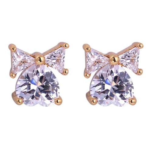 Daesar Ohrringe Gold 585 14K Echtgold Damen, Ohrstecker Knoten mit Herz Moissanit Hochzeit Ohrringe Braut Nickelfrei von Daesar