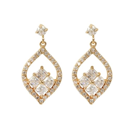 Daesar Ohrringe Gold 750 18K Echtgold Damen, Ohrhänger Blätter mit Moissanit Hochzeit Ohrringe Braut Nickelfrei von Daesar