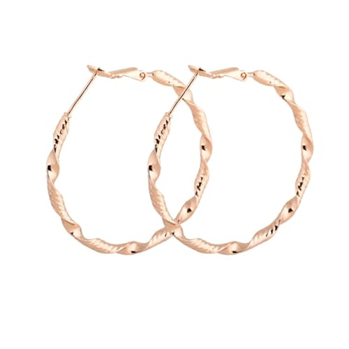 Daesar Ohrringe Rotgold 750 18K Echt Damen, Creolen 40MM Verdreht Hochzeit Ohrringe Creolen Allergiefrei von Daesar