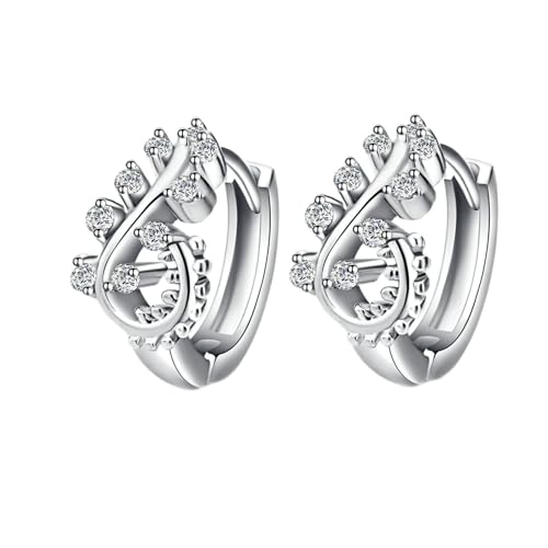 Daesar Ohrringe Weißgold 585 14K Echtgold Damen, Creolen Filigran mit Moissanit Hochzeit Creolen Ohrringe Braut Nickelfrei von Daesar